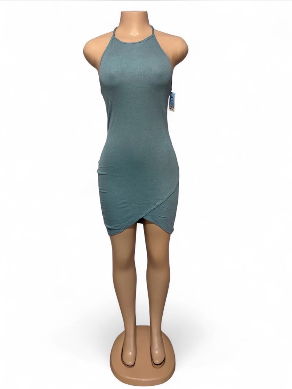 Popular Basics Asymmetrical Teal Dress